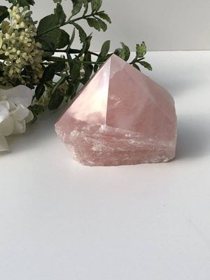 Rose Quartz Half Polished Point