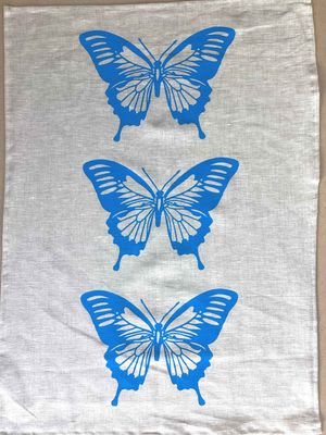 Linen tea towel  : Ulysses butterfly