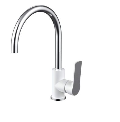 Gemstone Kitchen Sink Mixer - White with Chrome Trim - Code: AG-201