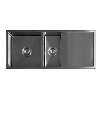 Kitchen Sink | Q4 Topmount 1-1/2 Bowl Radial Corner | Flat Bed Drainer | 1040X250X200mm - TKS-210R