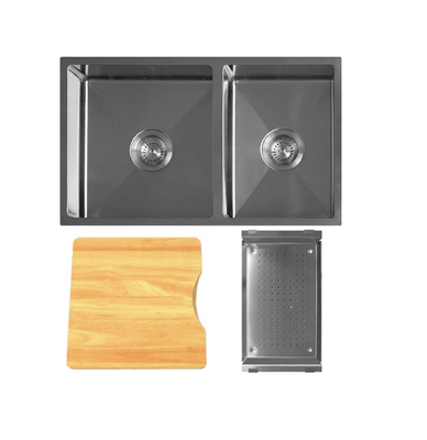 Kitchen Sink | Q4 Topmount 1-3/4 Bowl Radial Cnr Sink - 740x440x200 &amp; Accessory Pack B - TKS-300RB