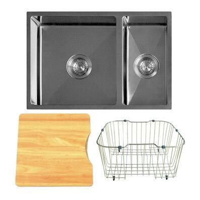 Kitchen Sink | Q4 Undermount 1-1/2 Bowl Radial Cnr Sink &amp; Accessory Pack A - 650x440x200 -TKS-200RA