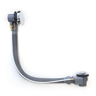 Bath Overflow Kit | Remote Plug &amp; Waste | Standard | 1300mm | Chrome | Code: BD-017-1300