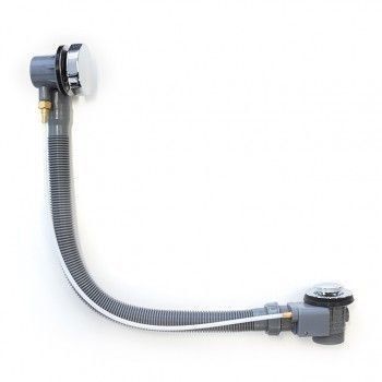 Bath Overflow Kit | Remote Plug &amp; Waste | Standard | 700mm | Chrome | Code: BD-017-700