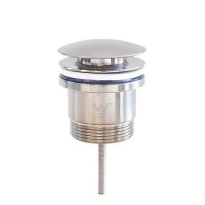Basin Waste | 32x40mm - Brushed Nickel - Dome - 2-Piece Pop Up Waste Bolt Style - Code: TWS-082BN