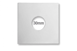 Cover Plate - Tiler&#039;s Boo Boo Square - 90 x 90m with 30mm - Chrome - Code: CPTBB30SQ