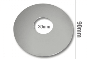 Cover Plate - Tiler&#039;s Boo Boo Round - 90 x 90m with 35mm - Chrome - Code: CPTBB30