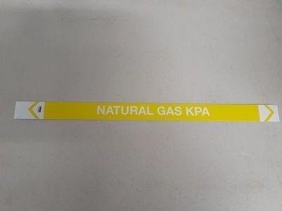 Natural Gas Label - Medium 400 x 27mm Pipe Marker - Code: MAGM20