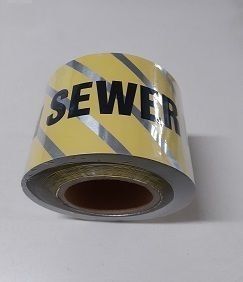Sewer Underground Detectable Tape 100mm x 100mt Roll - Code: 95025