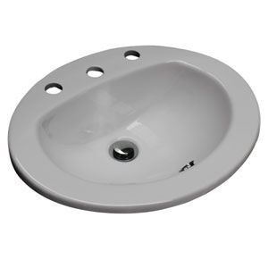 Basin | Oval Inset Basin 3TH /Overflow - Code: TB-CL03