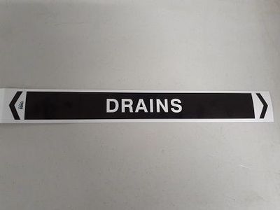 Drains Labels - Medium 400 x 27mm - Qty 10 - Code: MAGM31