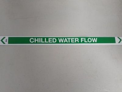 Chilled Water Flow Labels - Medium 400 x 27mm - Qty 10 - Code: MAGM61