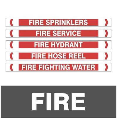 Heating Water Flow Labels - Medium 400 x 27mm - Qty 10 - Code: MAGM63