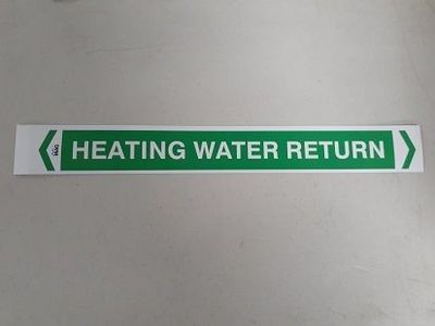 Heating Water Return Pipe Label - Medium - 400 x 27mm - Qty 10 - MAGM64