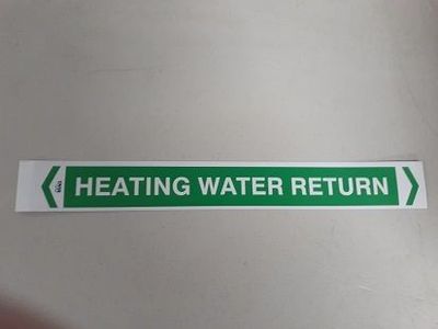 Heating Water Return Pipe Labels - Large - 400 x 50mm - Qty 10 - MAGL64