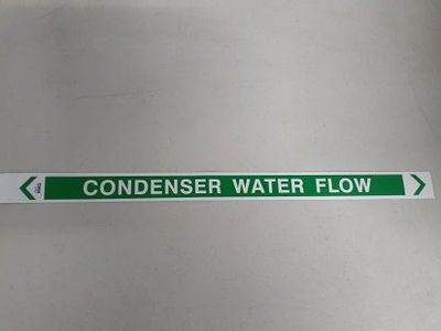 Condenser Water Flow Labels - Medium - 400 x 27mm - Qty 10 - Code: MAGM67