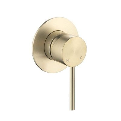 Wall Mixer | Novetti wall mixer - Brushed Gold - Brass Backing Plate - Code: AN-401BG