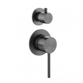 Wall Mixer | Novetti wall mixer with diverter - Gunmetal - Brass Backing Plate - Code: AN-402GM