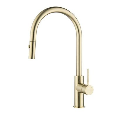 Novetti Sink Mixer - Hi-Rise - Dual Spray Pull-Out Sink Mixer - Brushed Gold - Code: AN-213BG