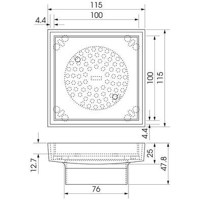 Floor Grate | 80mm Tile Insert Grate - Brushed Gold - Code: TWT-080BG