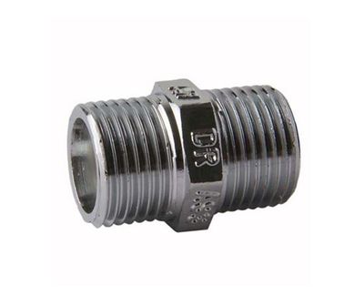 Brassware | 15mm Hex Nipple | Female Iron | Chrome | Code: AW665