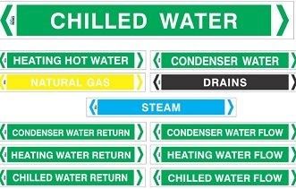 Chilled Water Flow Labels - Large 400 x 50mm - 10 Pack - Code: MAGL61