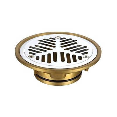 Floor Grate | Vinyl - 100mm Round - Brass - Chrome - Code: M2007