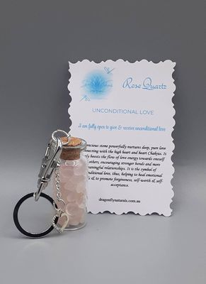 Rose Quartz Key Chain Bottle