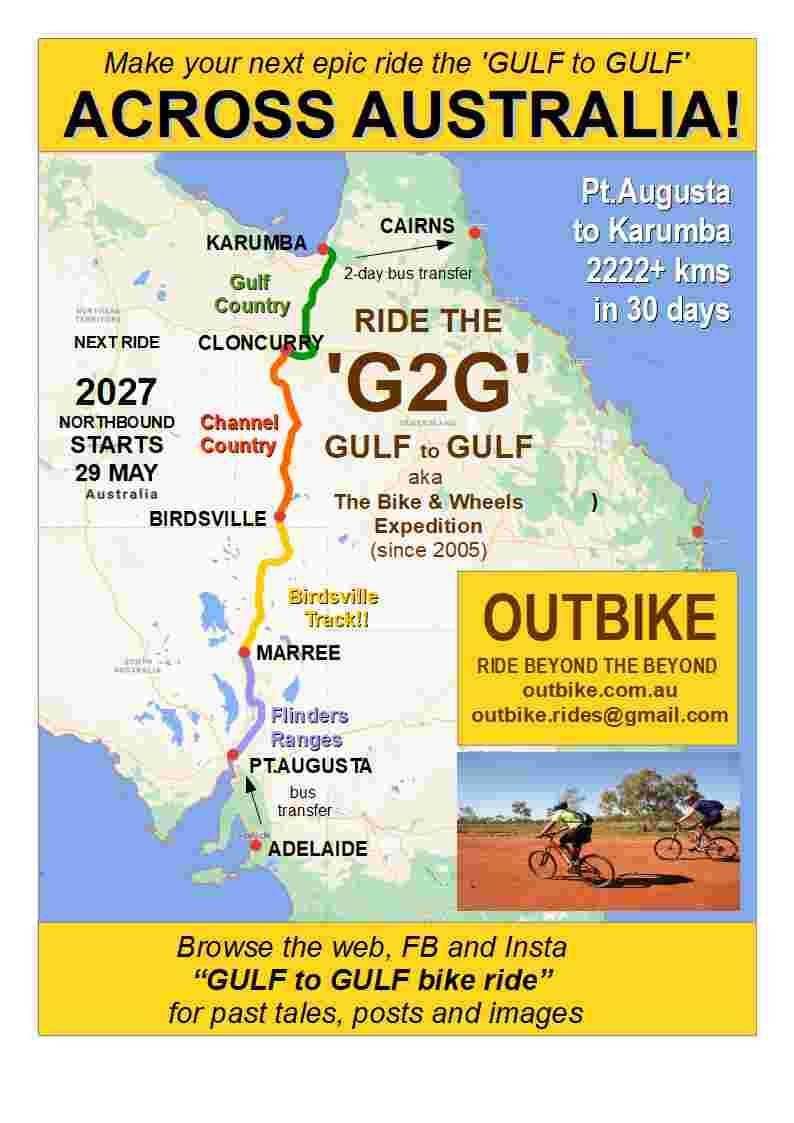 Map of the ride from Port Augusta to Karumba