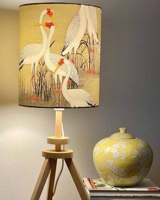 Brolga bird lampshade and base