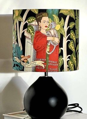 Frida Kahlo lampshade and black lampbase