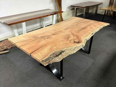 Silky oak live edge slab dining table
