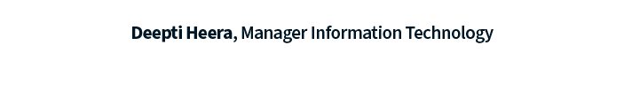 Deepti Heera, Manager Information Technology, Town of Cambridge