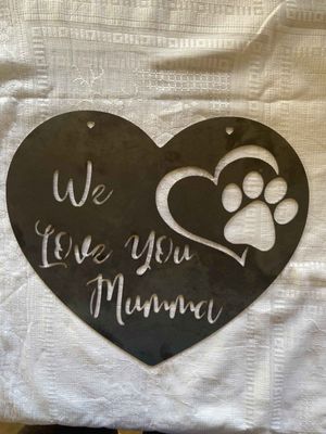 Love: We Love You Mumma Dog Paw Love Heart