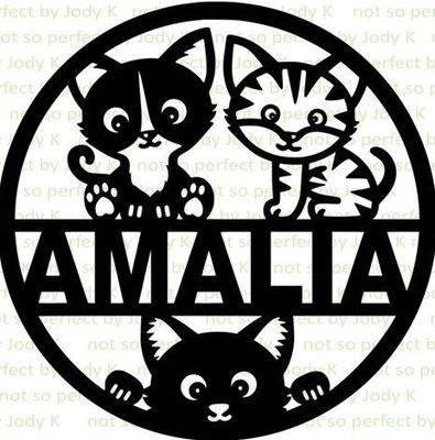 Wall art: Cats with Custom Name