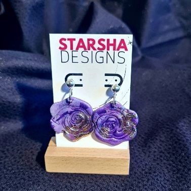 Purple Rose Dangles