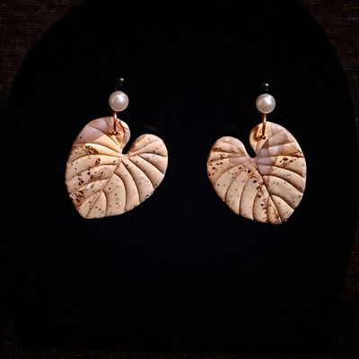 Neutral Philodendron Earrings