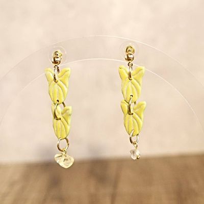 Chain of Lemon-lime Syngonium Earrings