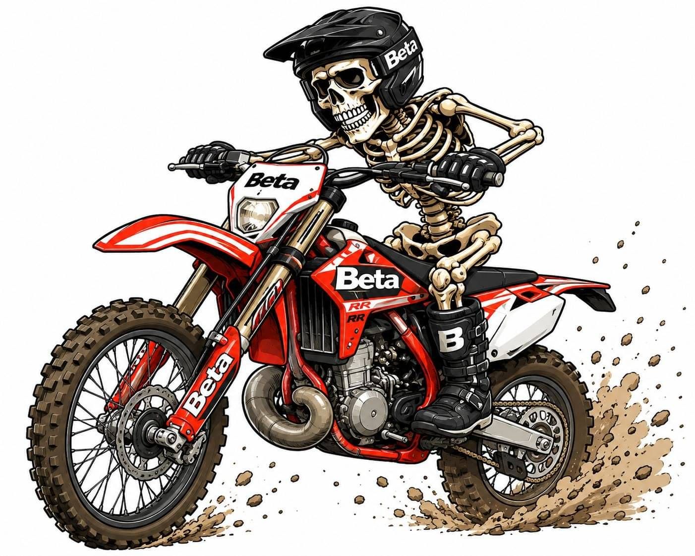 Kowen Skeleton on Beta Motorcycle