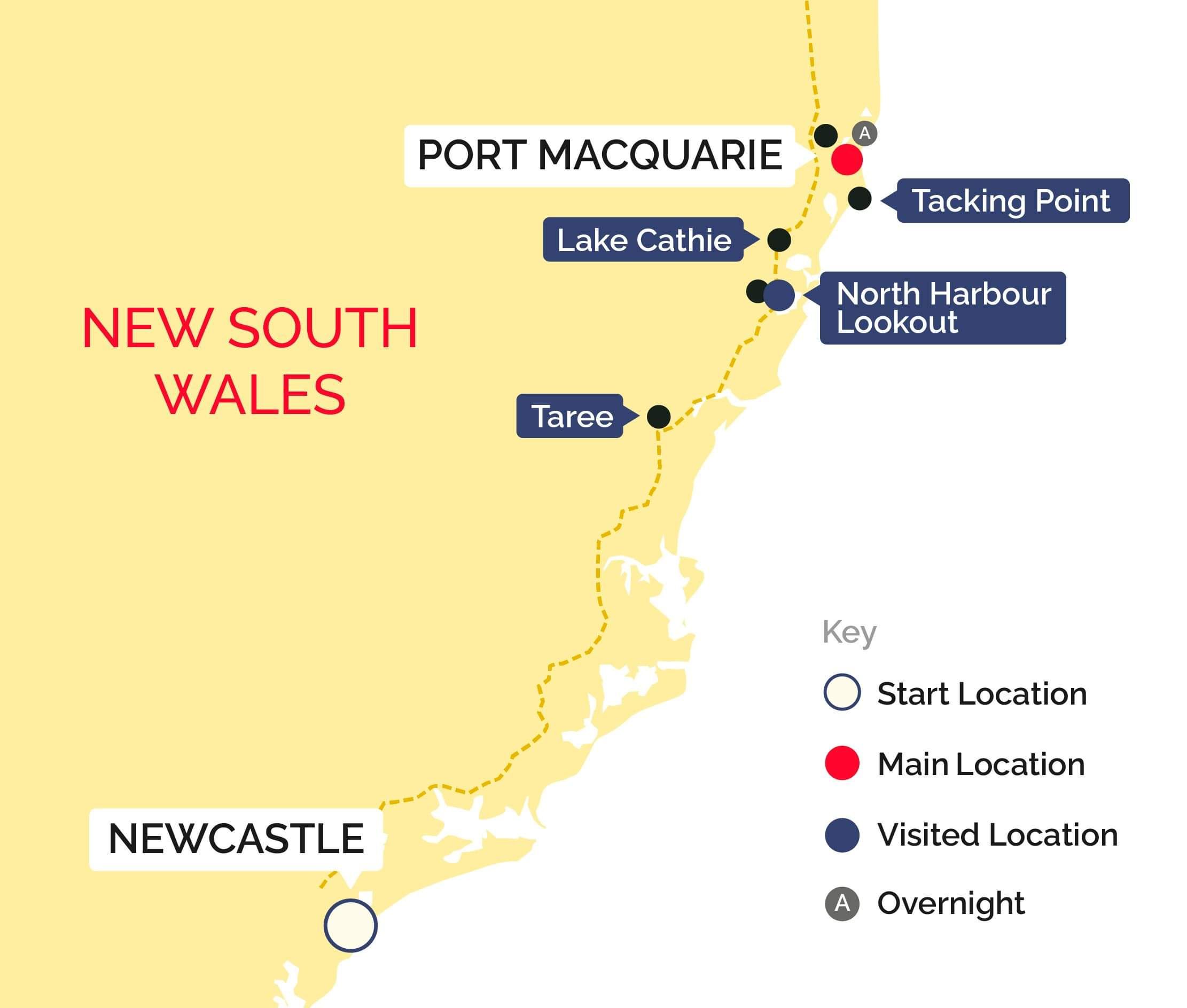 Turtle Hatching in Bundaberg Tour Map