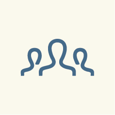 Community Focus Icon - Blue people outline