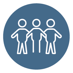Blue understanding ourselves icon.