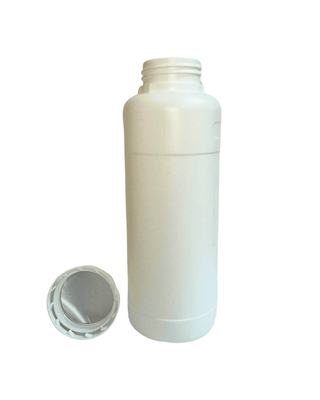 White HDPE Plastic Bottle with Foil Lid - 6 Pack