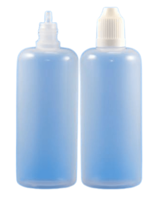 Plastic Dropper Bottles with coloured screw lids, 10 Pack