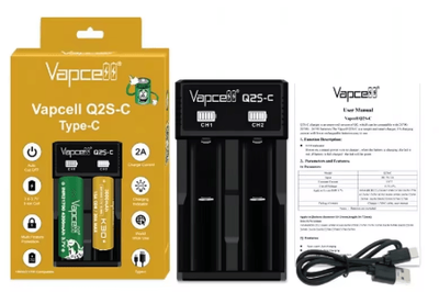 PRE-ORDER **Vapcell Q2S-C Dual Battery Charger**