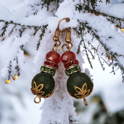 Holly Berry Aventurine Earrings