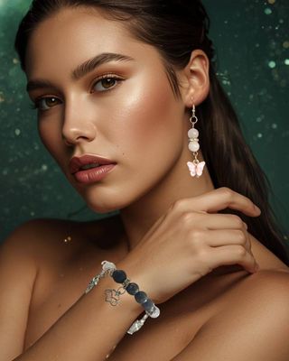 Taurus Earrings: Embrace of the Rose Quartz