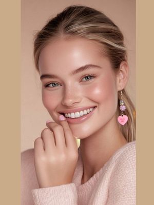 "Be Mine" Amethyst Candy Heart Earrings