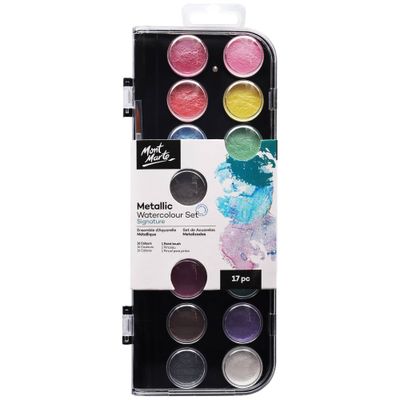 17pc Metallic Watercolours