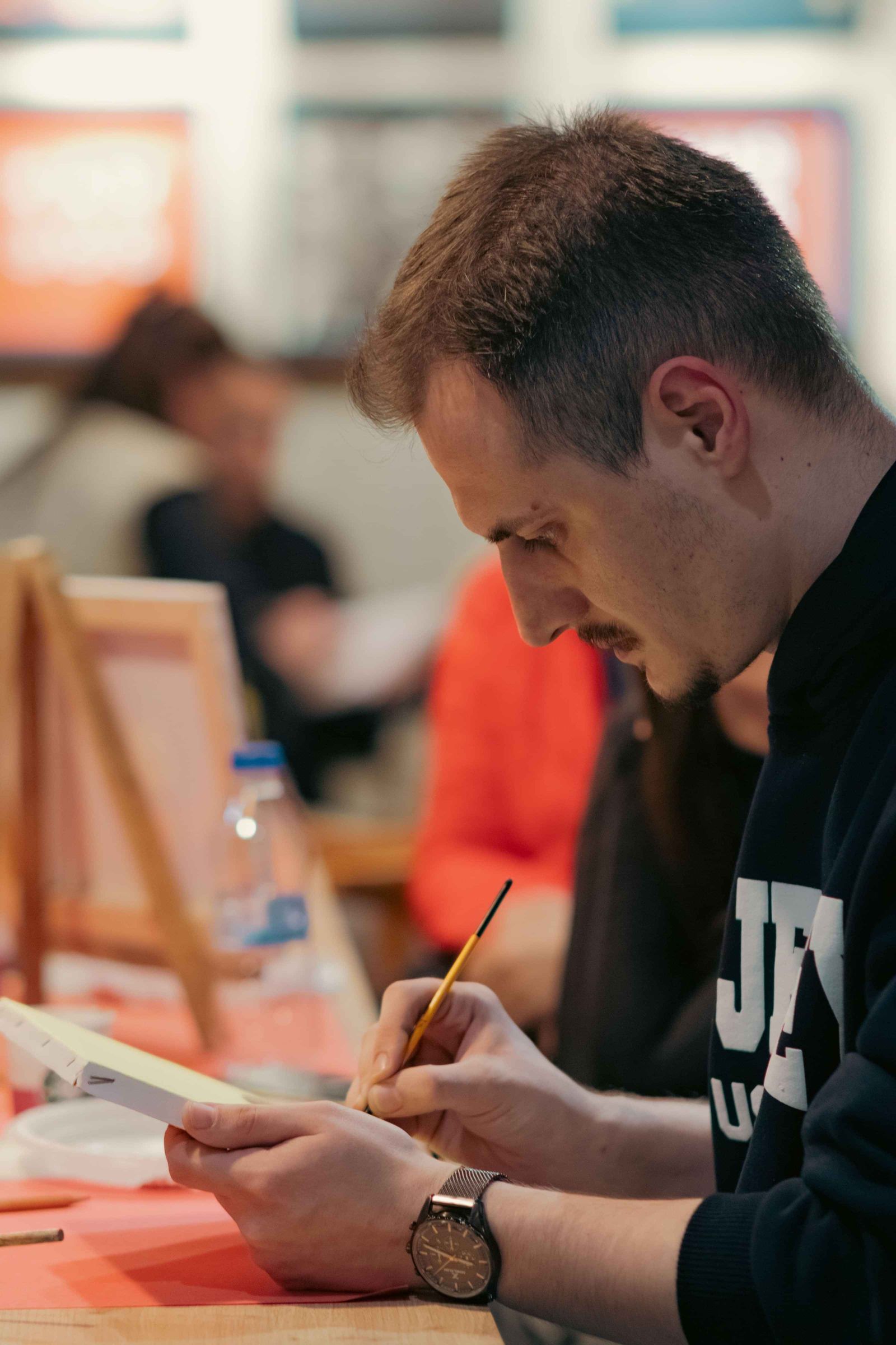 Adult art class